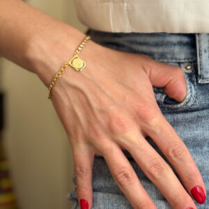 Pulseira Escapulário em banho de Ouro 18K