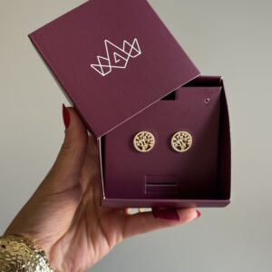 Brinco Árvore da Vida em banho de Ouro 18K