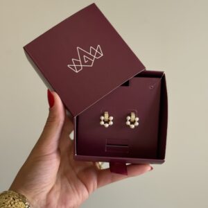 Brinco Pérola em banho de Ouro 18K