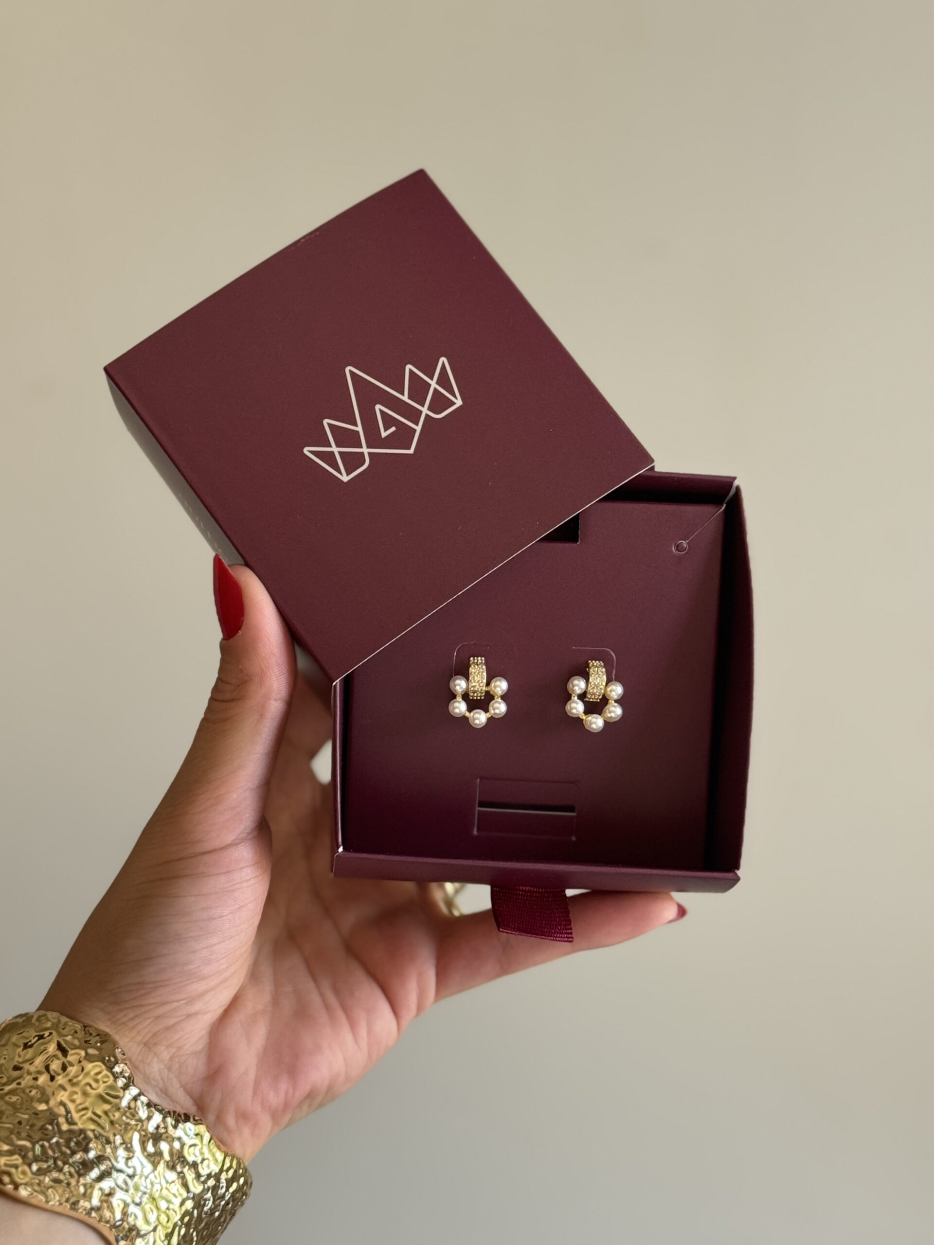 Brinco Pérola em banho de Ouro 18K