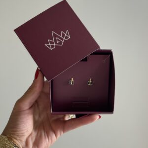 Brinco Pedra Azul em banho de Ouro 18K