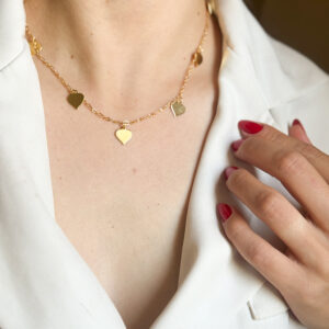 Gargantilha de Coração em banho de Ouro 18K