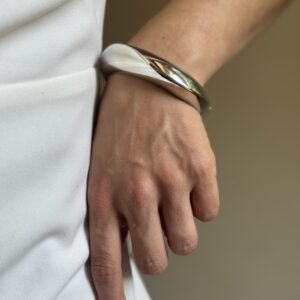 Bracelete Abaulado em banho de Ródio