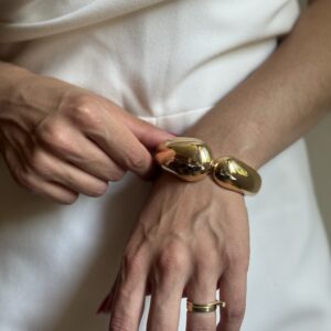 Bracelete Gota Dupla em banho de Ouro 18K