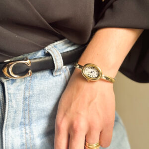 Relógio Redondo em banho de Ouro