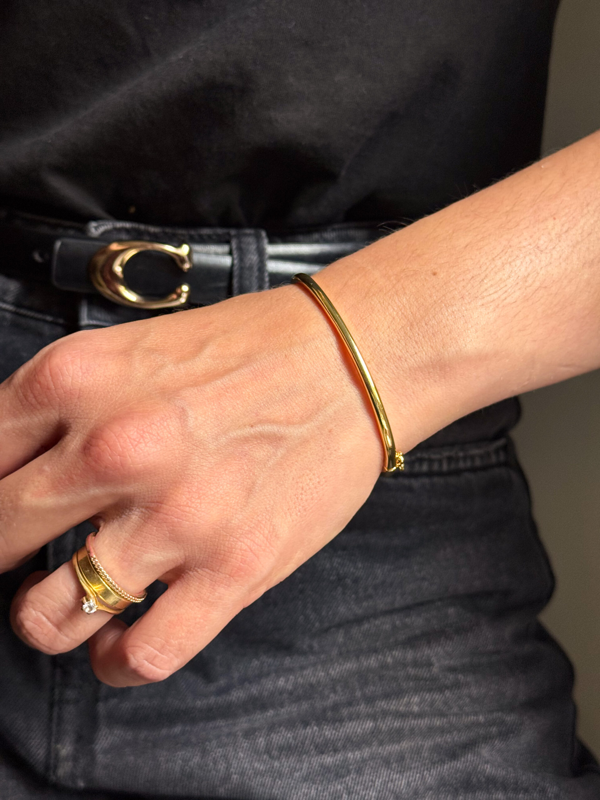 Bracelete Liso em banho de Ouro 18K - Imagem 2