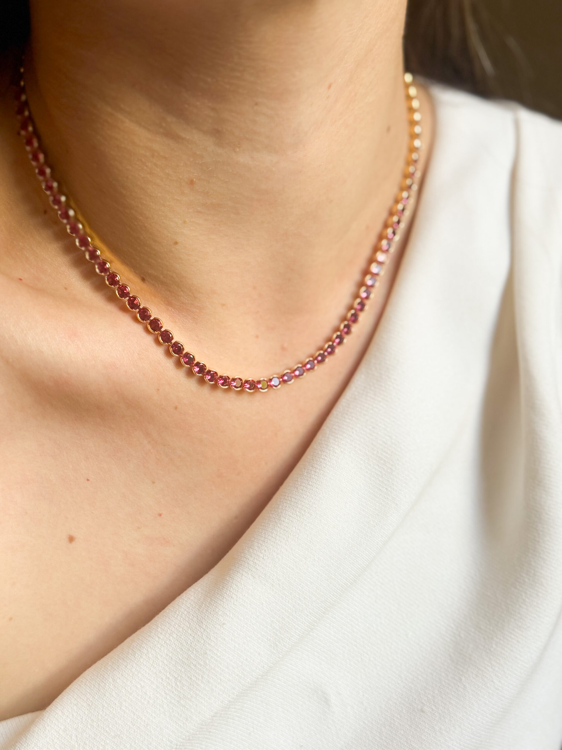 Colar Riviera Pink em banho de Ouro 18K - Imagem 2