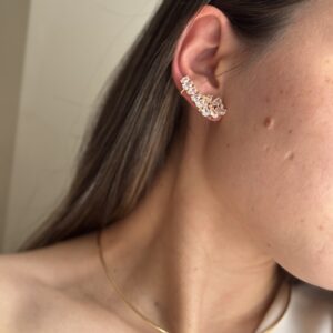 Brinco EarCuff Cristal em banho de Ouro 18K
