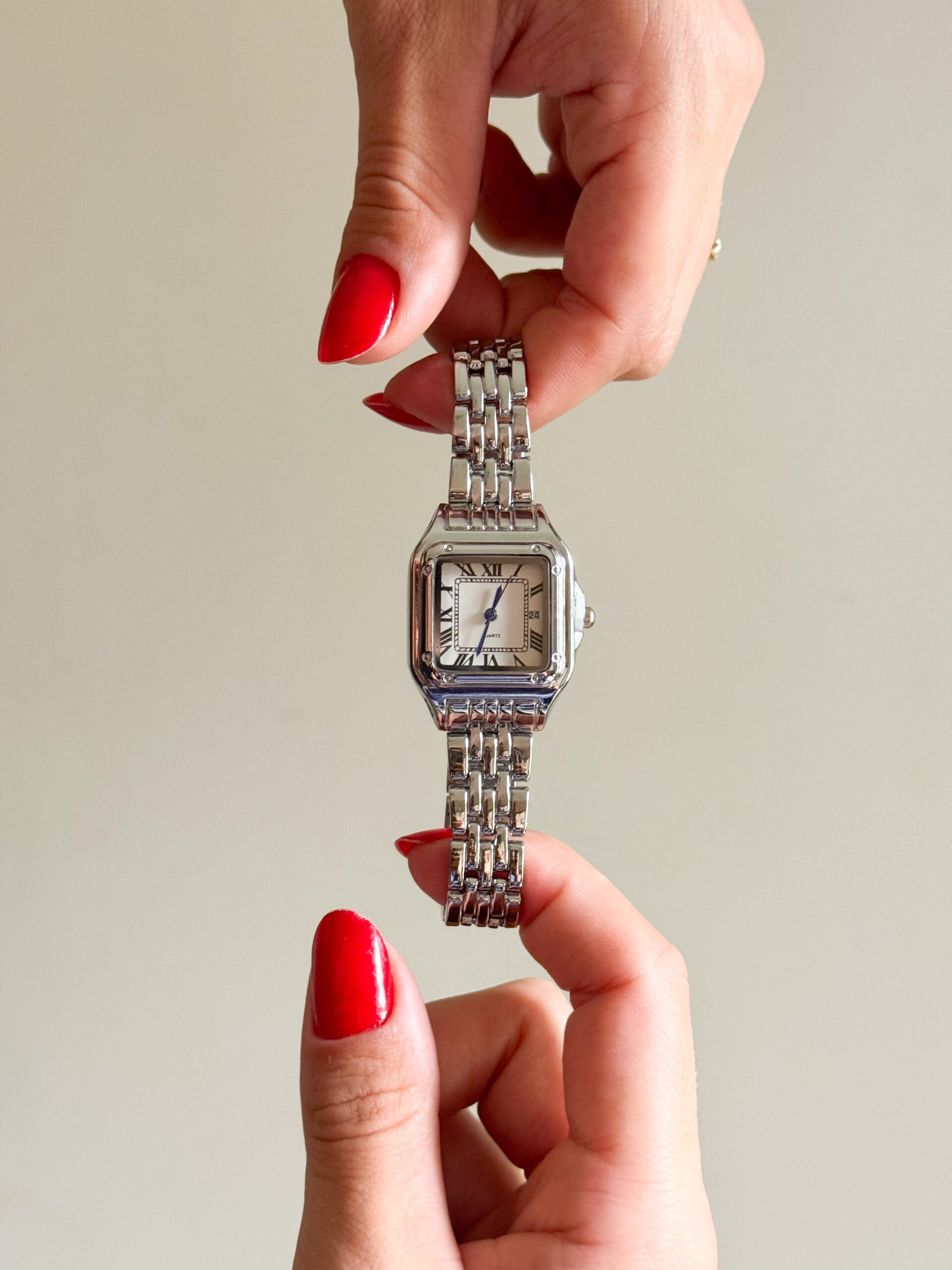 Relógio Quadrado Inspiração Alta Joalheria