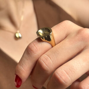 Anel Orgânico liso em banho de Ouro 18K