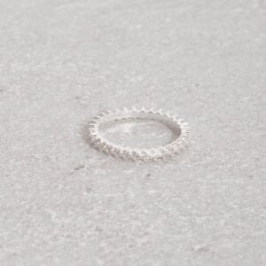Anel Aliança Cravejada 2mm em Prata 925