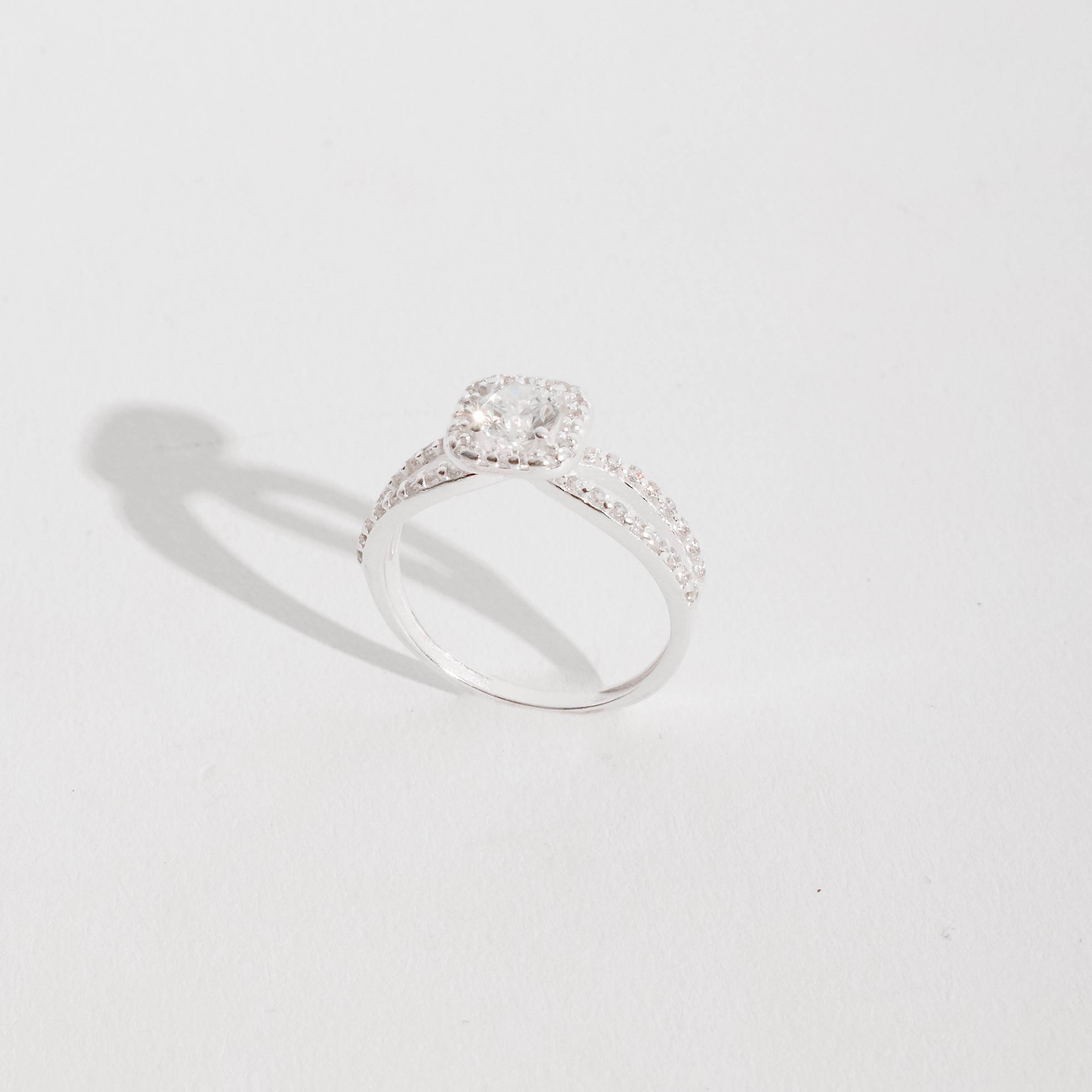 Anel Zircônia Redonda com Fio Duplo em Prata 925 - Imagem 3