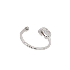 Anel Zircônia Oval em Prata 925