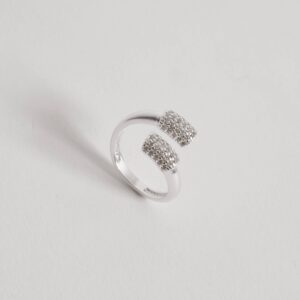 Anel Pontas Cravejadas em Prata 925