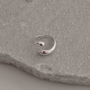 Anel Aberto Gota em Prata 925