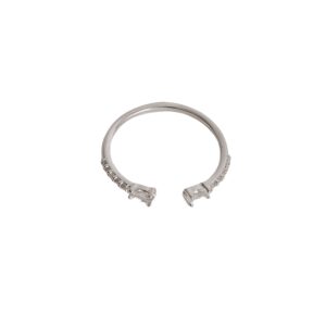 Anel Duas Pontas Cravejadas regulável