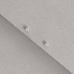 Brinco Ponto de Luz Redondo P em Prata 925