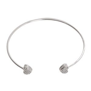 Bracelete Coração Cravejado em Prata 925