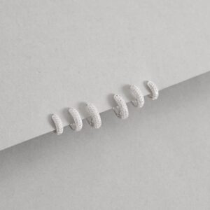 Trio de Argolas cravejadas em Prata 925