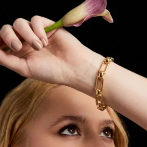 Pulseira elos com fecho Boia em banho de Ouro 18K