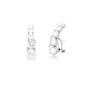 Brinco EarHook com Zircônias banhado a Ródio