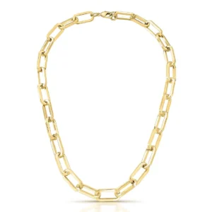 Colar Elos Ovais liso em banho de Ouro 18K