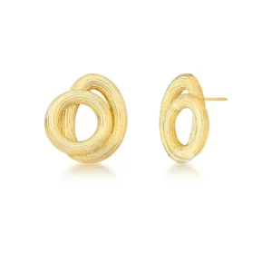 Brinco Texturizado Oval em banho de Ouro 18K