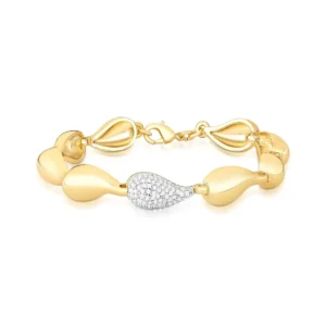 Pulseira Intercalada de Gotas em banho de Ouro 18K