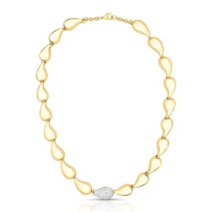 Colar Intercalado de Gotas em banho de Ouro 18K