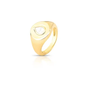 Anel Dedinho com Zircônia em banho de Ouro 18K